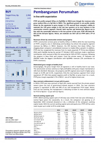Analyst Report - Danareksa Sekuritas - Oktober 2014