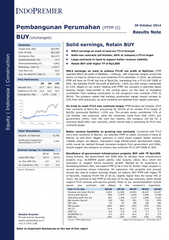Analyst Report - IndoPremier Securities - Oktober 2014
