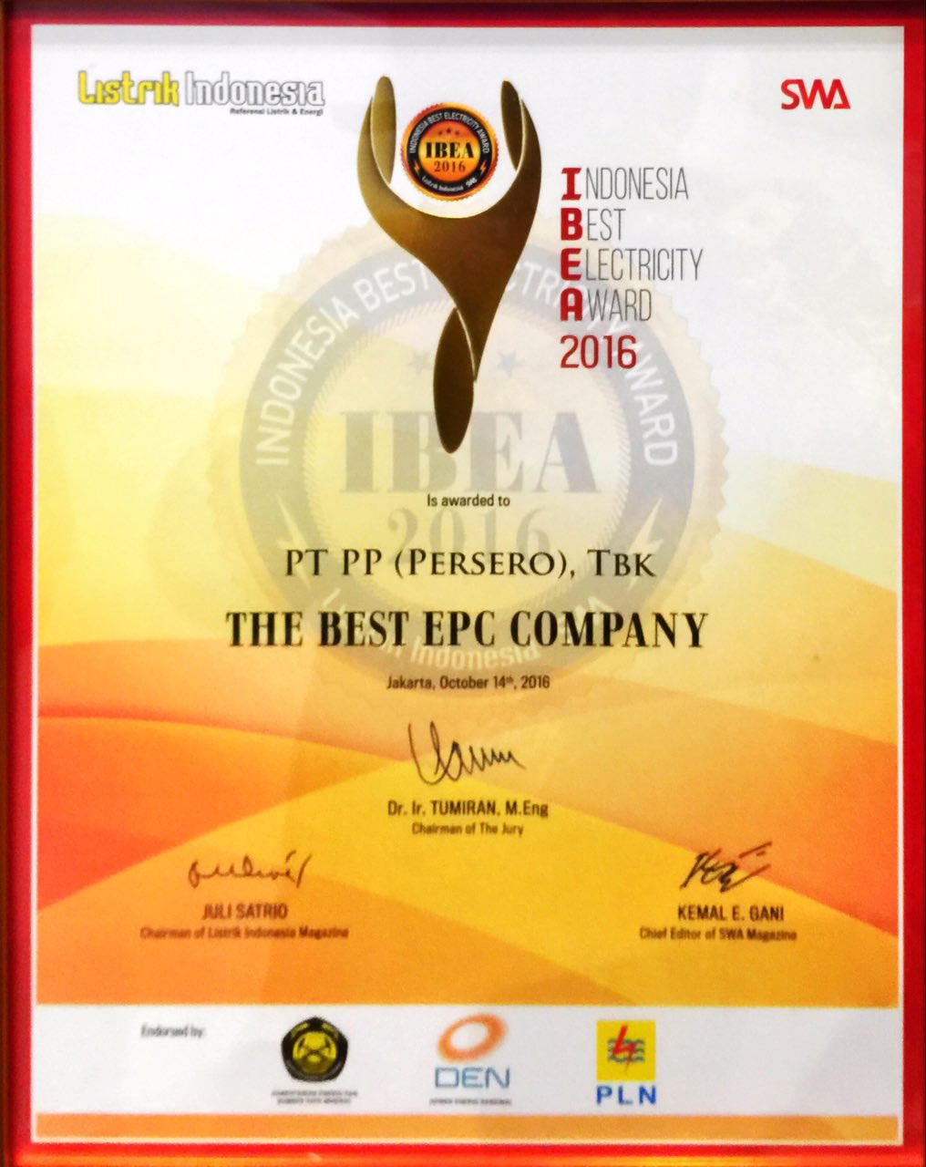 BEST EPC COMPANY - IBEA 2016