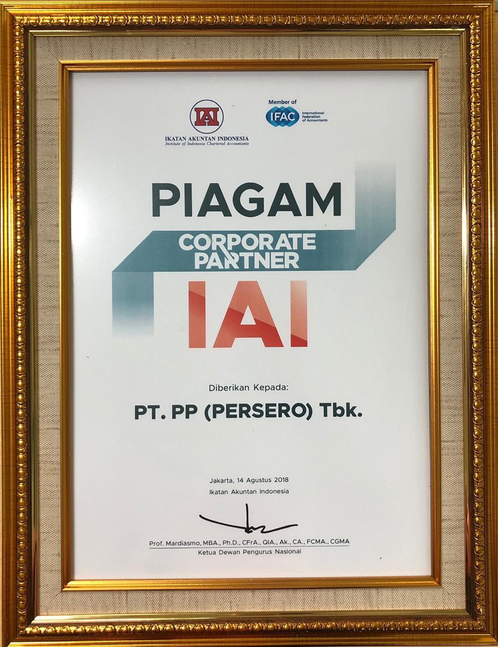 Piagam Corporate Partner IAI
