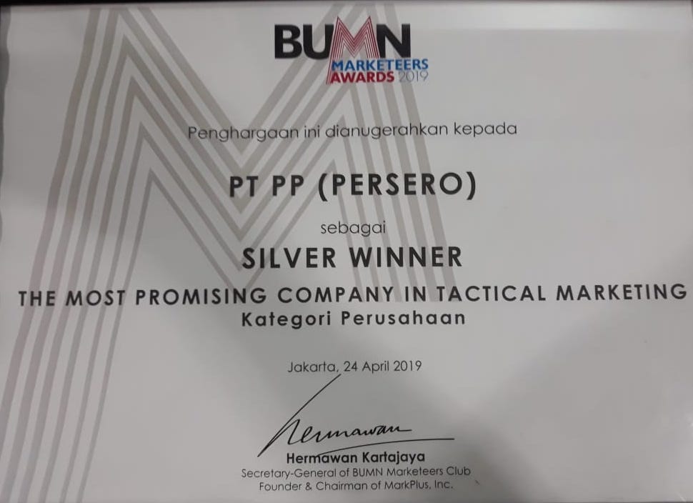 BUMN Markeeters Awards 2019 (Silver Winner - The Most Promising Company in Tactical Marketing Kategori Perusahaan)