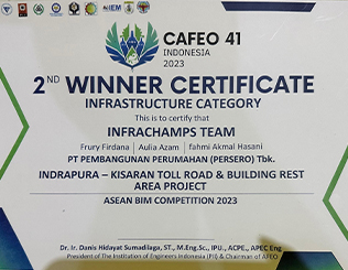 Juara 2 Proyek Jalan Tol Indrapura Kisaran Kategori Infrastruktur - ASEAN BIM Competition 2023