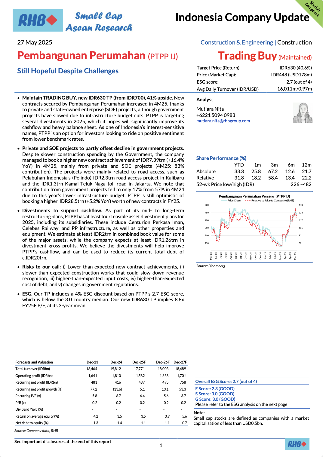 RHB Sekuritas, Company Update