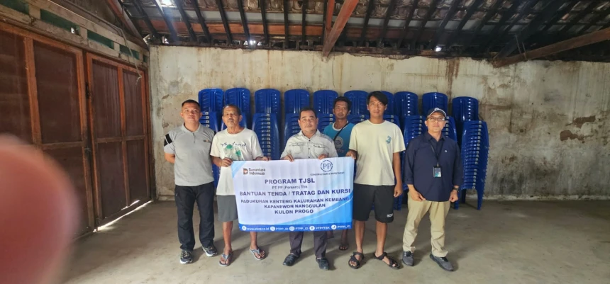 Bantuan PTPP untuk warga Padukuhan Kenteng , kelurahan Kembang Kulon Progo