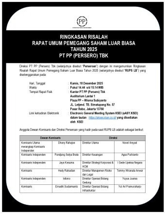 Ringkasan Risalah RUPS LB 2025