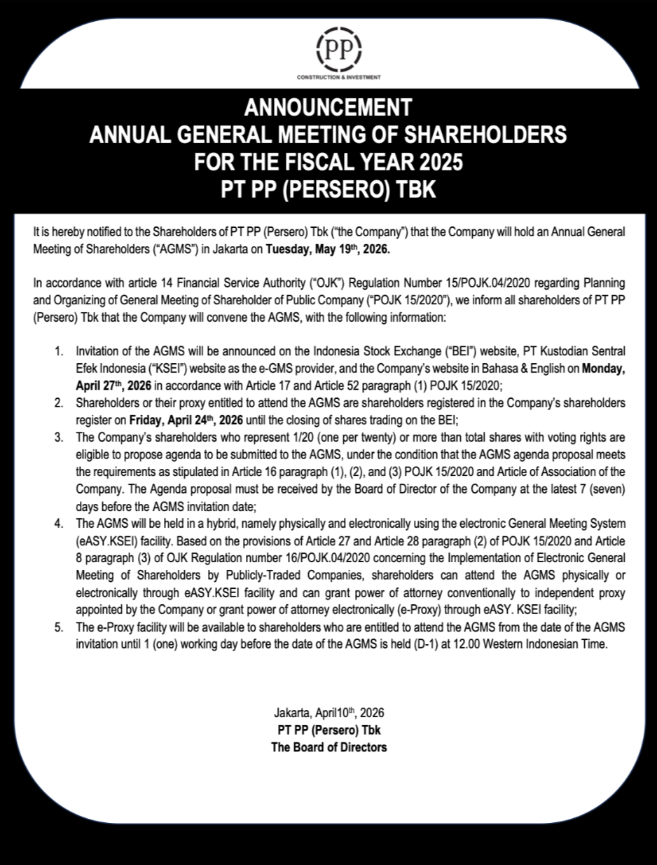 ANNOUNCEMENT AGMS  FOR THE FISCAL YEAR 2025 