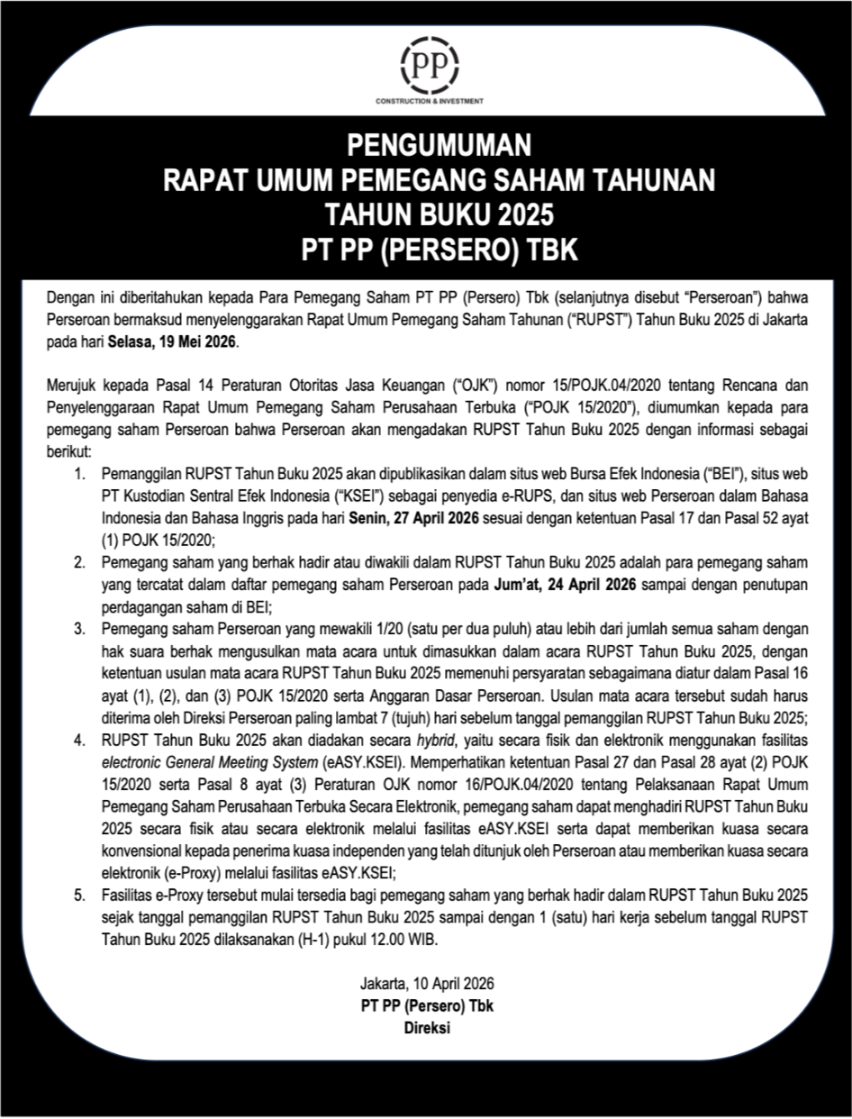 PENGUMUMAN RUPST TAHUN BUKU 2025